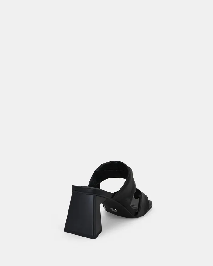 Women YESTERDAY BLACK Open Toe Heels Block Heels NOVO Shoes