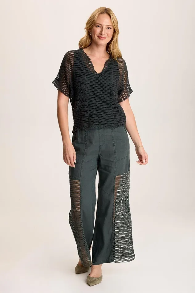 XCVI Centre Crochet Layert Top Women ShirtsBlouses