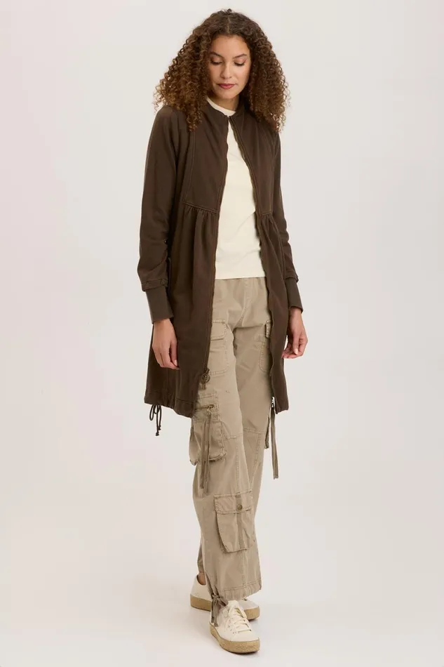 XCVI Fleece FunnelNeck Longcoat Women Jackets