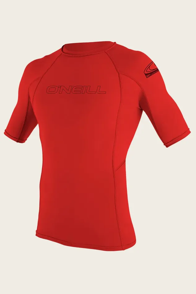 YOUTH BASIC SKINS 50 SS RASH GUARD Red Kids O039NEILL Youth Wetsuits