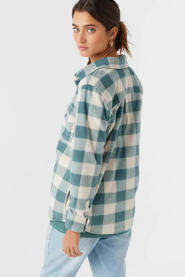 ZUMA SUPERLEECE FLANNEL SHIRT Silver Pine Women O039NEILL Clothing